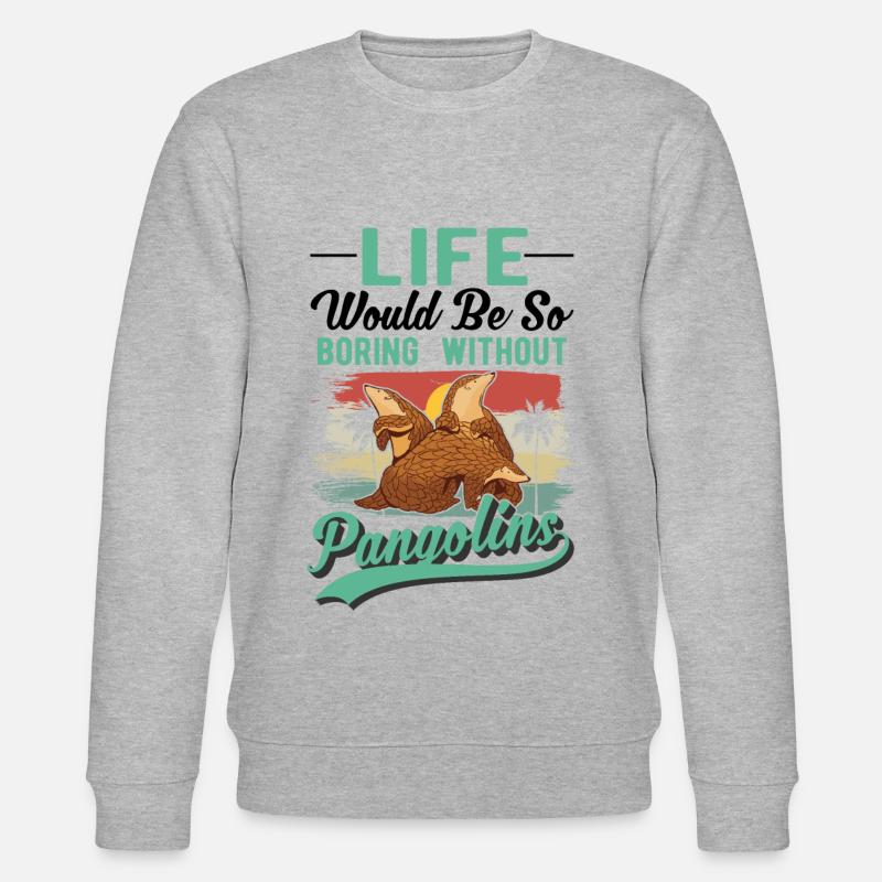 Pangolin Geschenk Schuppentier - Stanley/Stella Unisex Bio-Sweatshirt CHANGER  - Grau meliert