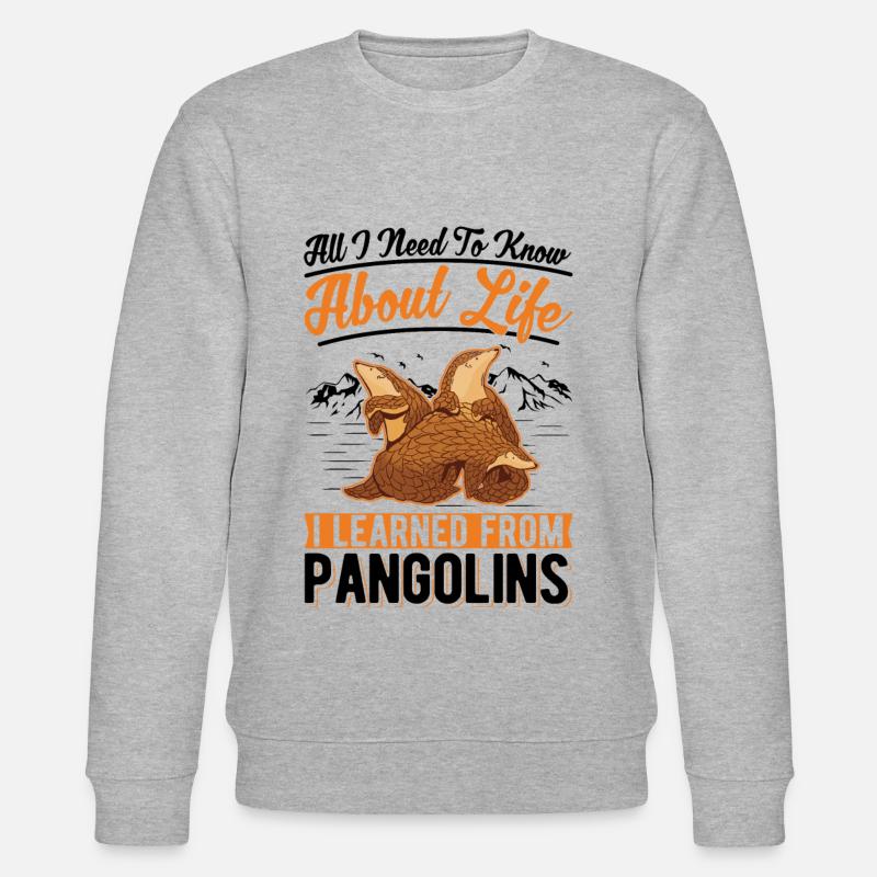 Pangolin Geschenk Schuppentier - Stanley/Stella Unisex Bio-Sweatshirt CHANGER  - Grau meliert