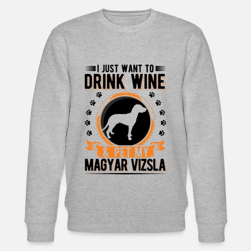 Magyar Vizsla und Wein - Stanley/Stella Unisex Bio-Sweatshirt CHANGER  - Grau meliert