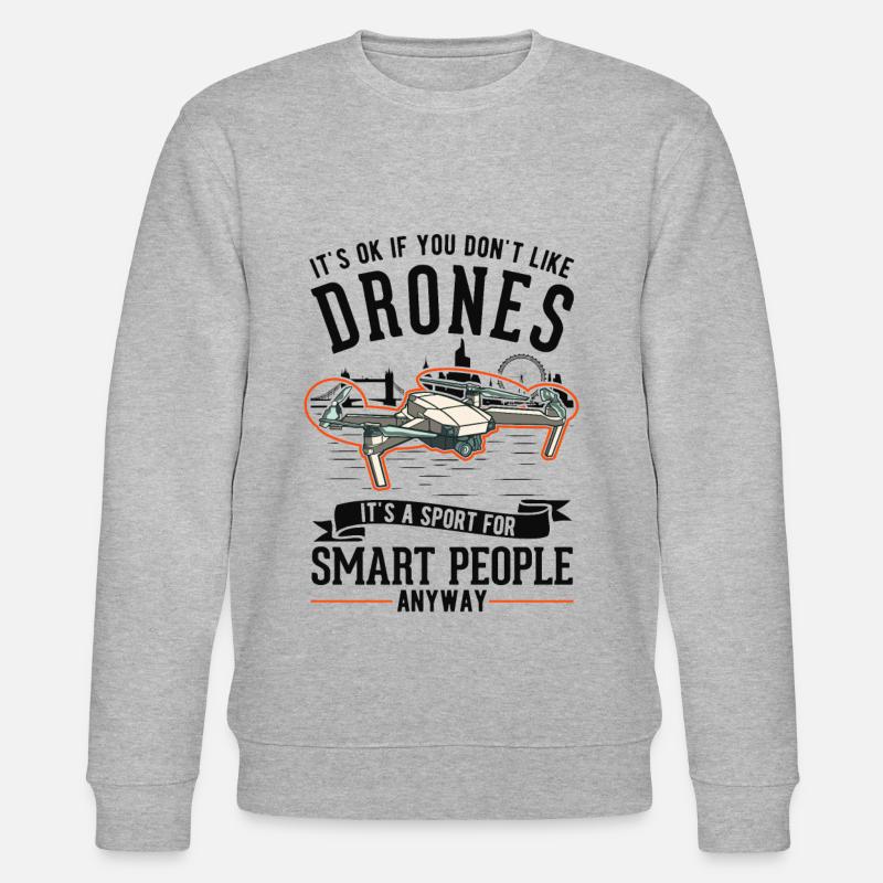 Drone Pilot Cadeau Drone Quadcopter - Sweat bio CHANGER Stanley/Stella Unisexe - gris chiné