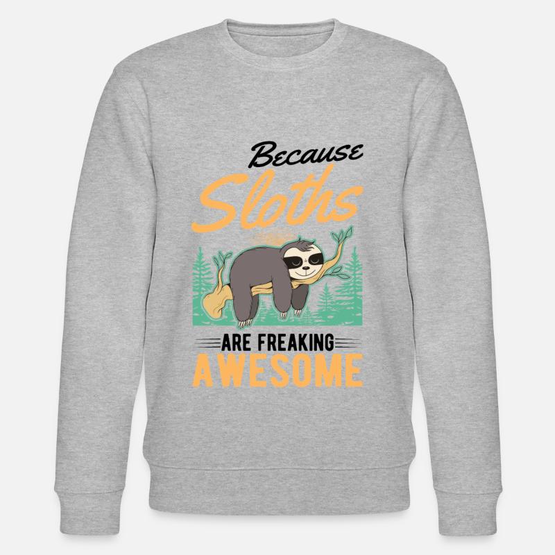 Faultier Geschenk Sloth - Stanley/Stella Unisex Bio-Sweatshirt CHANGER  - Grau meliert