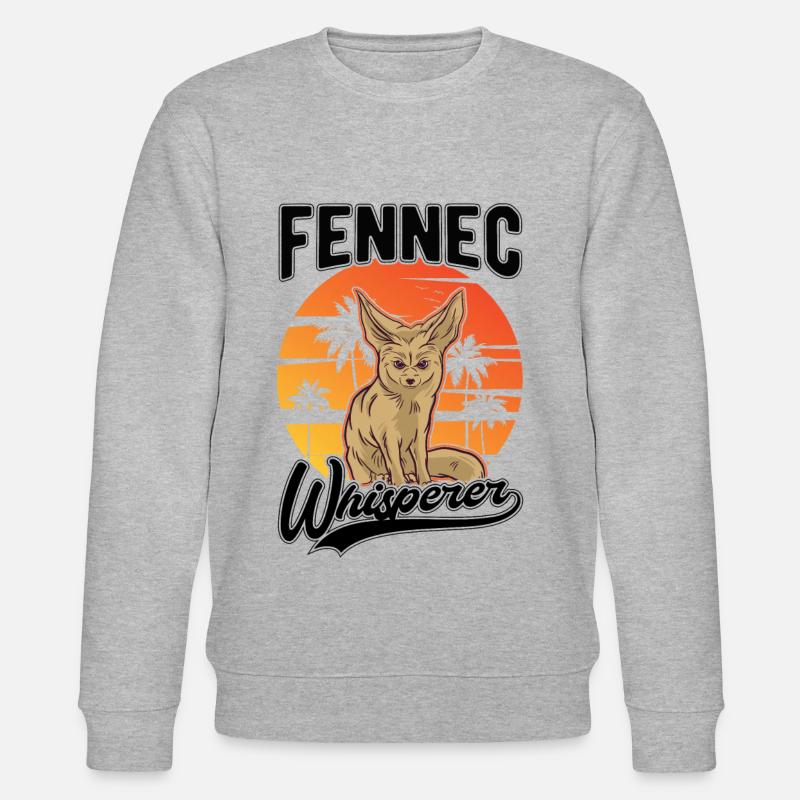 Fennek Flüsterer Fennec Wüstenfuchs - Stanley/Stella Unisex Bio-Sweatshirt CHANGER  - Grau meliert