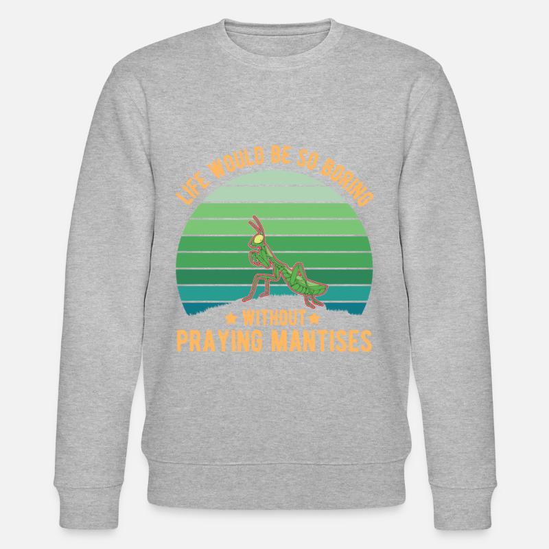 Gottesanbeterin Geschenk Mantis Fangschrecke - Stanley/Stella Unisex Bio-Sweatshirt CHANGER  - Grau meliert