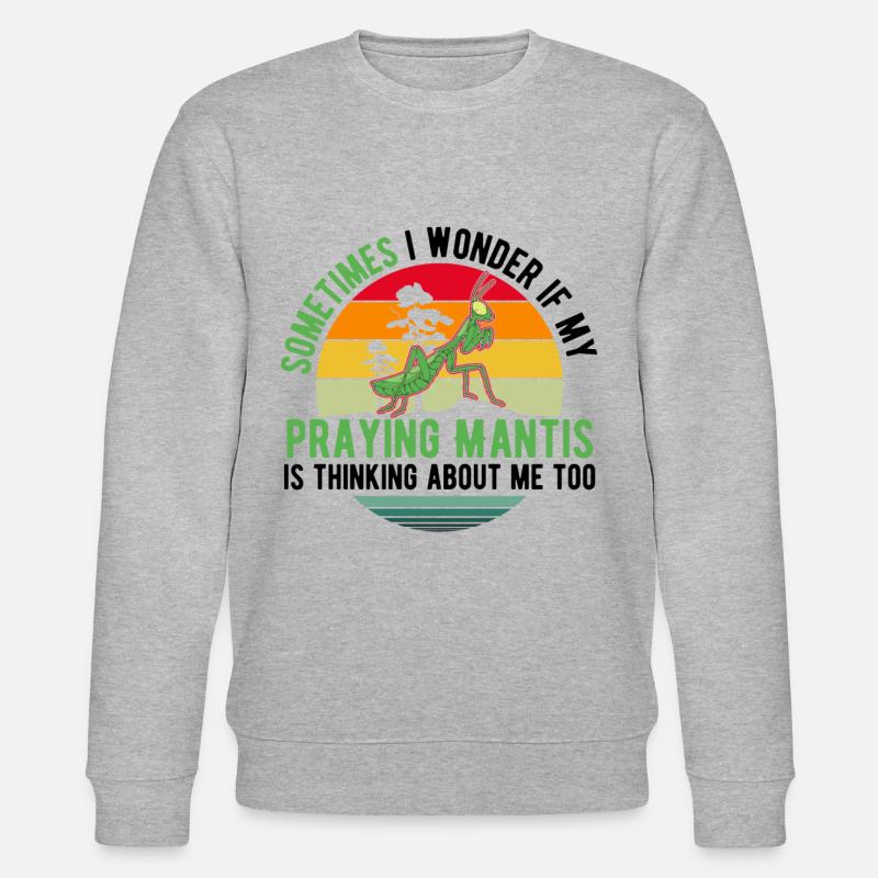 Gottesanbeterin Geschenk Mantis Fangschrecke - Stanley/Stella Unisex Bio-Sweatshirt CHANGER  - Grau meliert