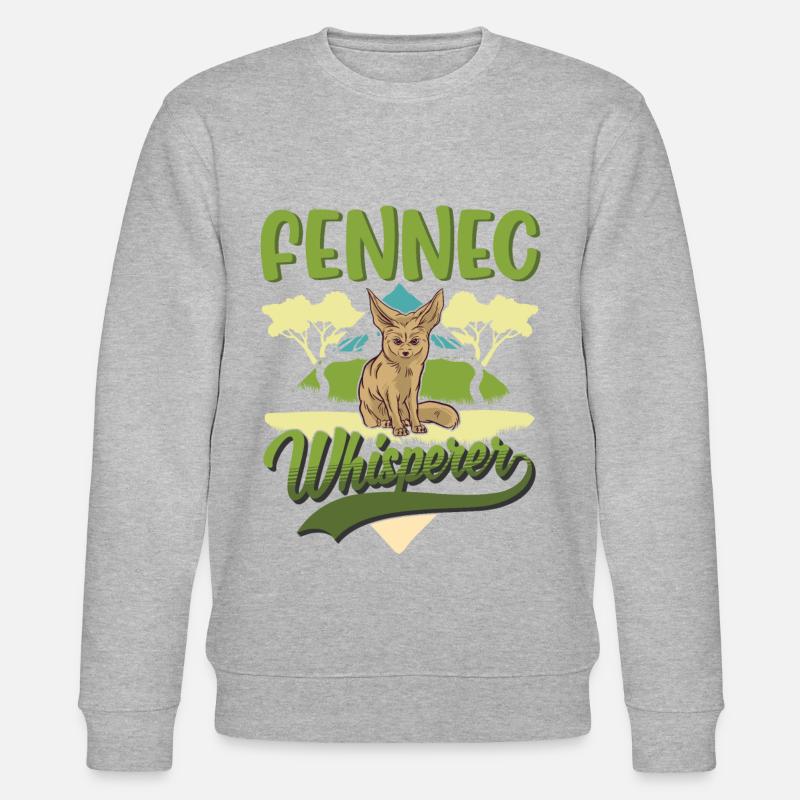 Fennek Flüsterer Fennec Wüstenfuchs - Stanley/Stella Unisex Bio-Sweatshirt CHANGER  - Grau meliert