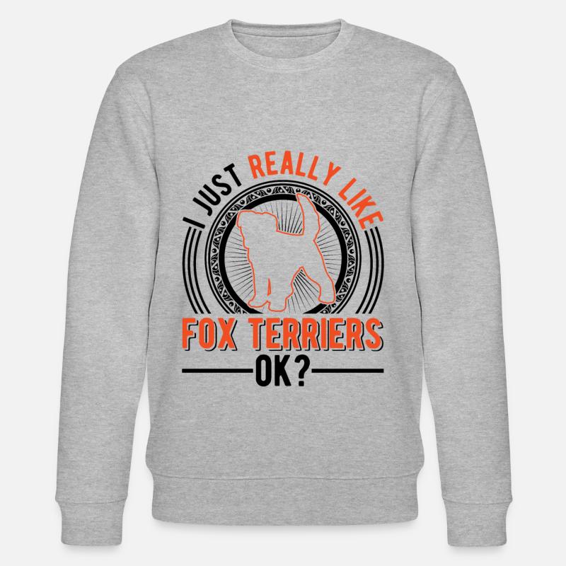 Ich mag einfach Foxterriers - Stanley/Stella Unisex Bio-Sweatshirt CHANGER  - Grau meliert