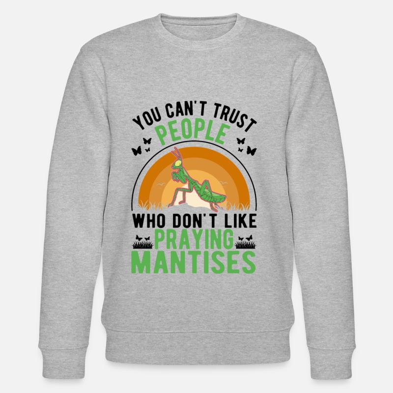 Gottesanbeterin Geschenk Mantis Fangschrecke - Stanley/Stella Unisex Bio-Sweatshirt CHANGER - Grau meliert