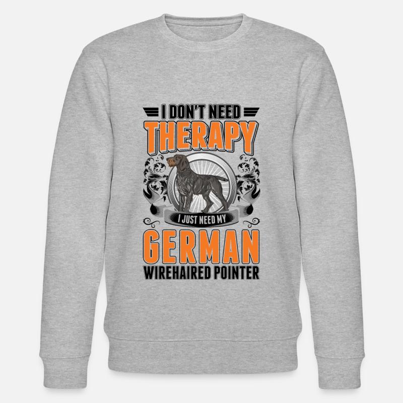 Deutsch Drahthaar Therapie - Stanley/Stella Unisex Bio-Sweatshirt CHANGER  - Grau meliert