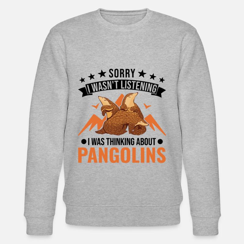 Pangolin Geschenk Schuppentier - Stanley/Stella Unisex Bio-Sweatshirt CHANGER  - Grau meliert