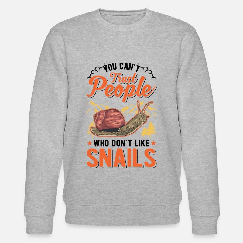 Snail Gift Vineyard Snail - Stanley/Stella CHANGER Unisex Organic Sweatshirt - heather grey