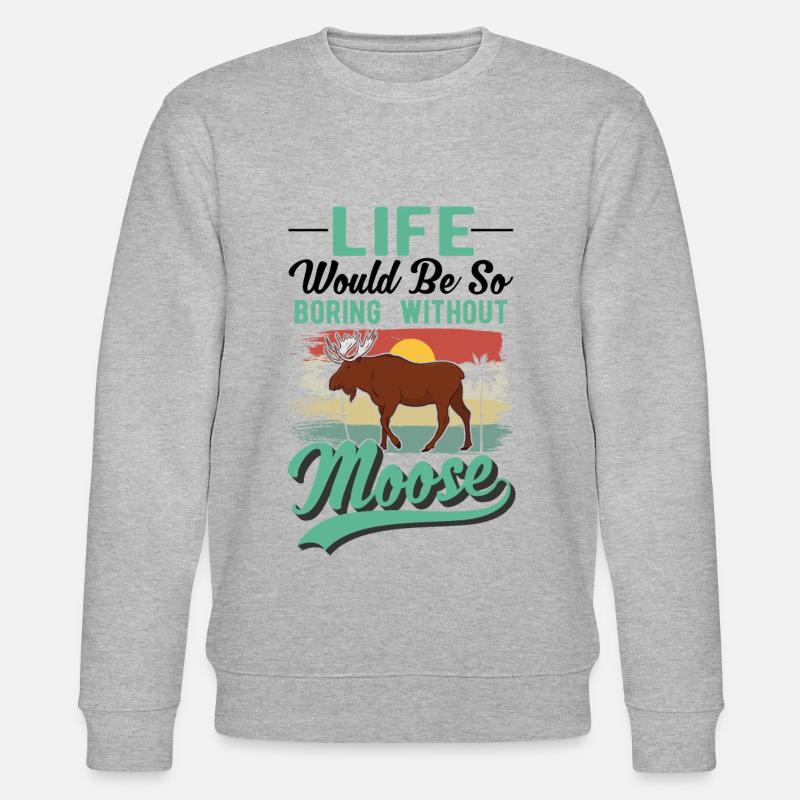 Elch Geschenk Elchgeweih Skandinavien - Stanley/Stella Unisex Bio-Sweatshirt CHANGER  - Grau meliert