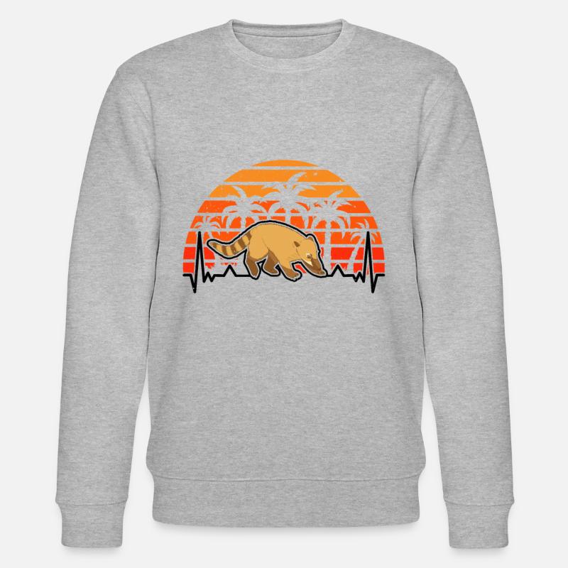 Nasenbär Herzschlag Coati - Stanley/Stella Unisex Bio-Sweatshirt CHANGER  - Grau meliert