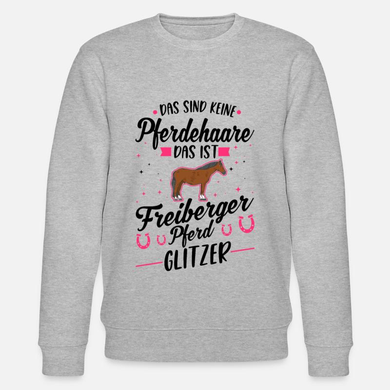 Freiberger Pferd Glitzer - Stanley/Stella Unisex Bio-Sweatshirt CHANGER  - Grau meliert