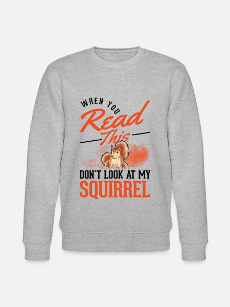 Squirrel Gift Grey Squirrel - Stanley/Stella CHANGER Unisex Organic Sweatshirt - heather grey