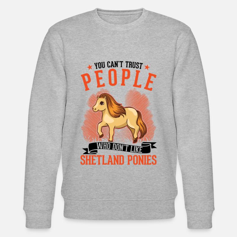 Shetland Pony Geschenk Shetty - Stanley/Stella Unisex Bio-Sweatshirt CHANGER  - Grau meliert
