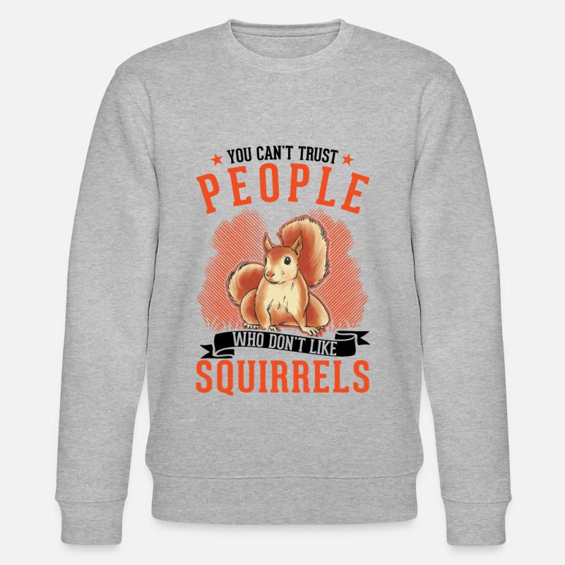 Squirrel Gift Grey Squirrel - Stanley/Stella CHANGER Unisex Organic Sweatshirt - heather grey