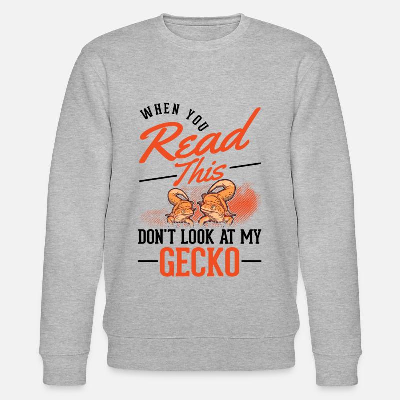 Gecko cadeau léopard Gecko - Sweat bio CHANGER Stanley/Stella Unisexe - gris chiné