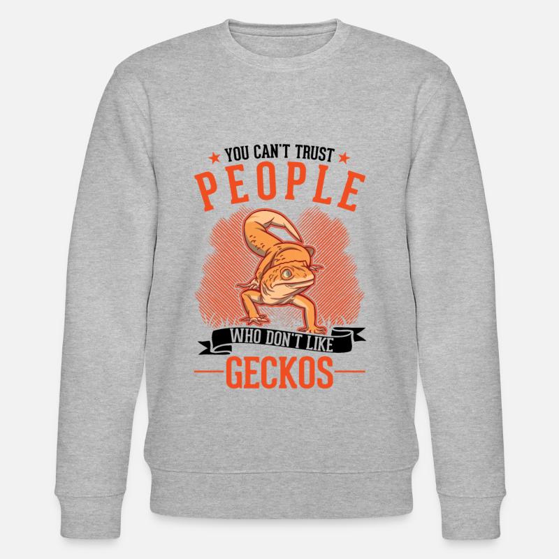 Gecko Geschenk Leopardgecko - Stanley/Stella Unisex Bio-Sweatshirt CHANGER  - Grau meliert