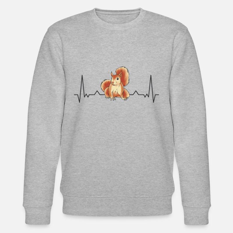 Eichhörnchen Herzschlag - Stanley/Stella Unisex Bio-Sweatshirt CHANGER  - Grau meliert