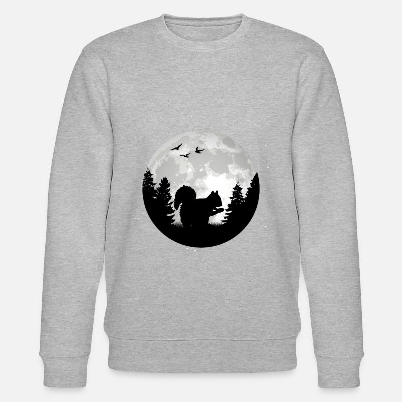 Eichhörnchen Mond - Stanley/Stella Unisex Bio-Sweatshirt CHANGER  - Grau meliert