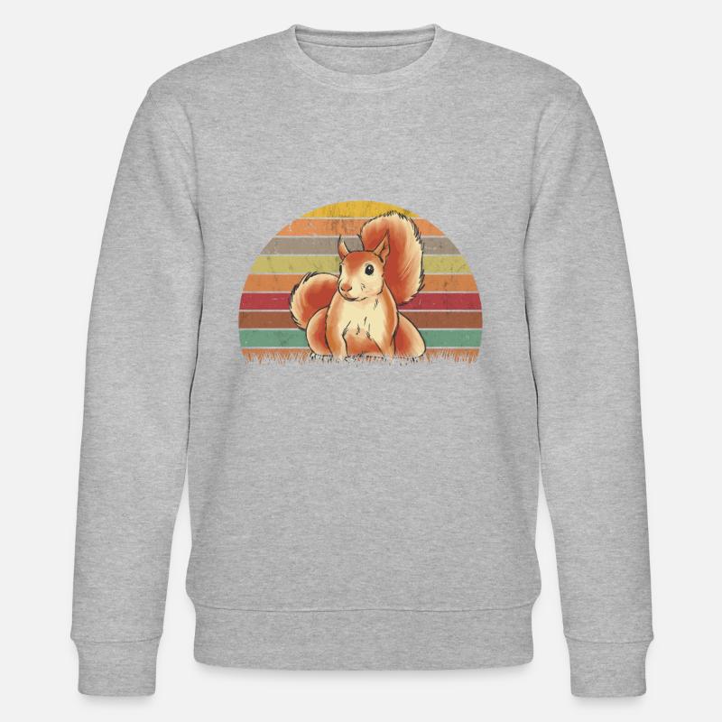 Eichhörnchen Écureuil rétro - Sweat bio CHANGER Stanley/Stella Unisexe - gris chiné