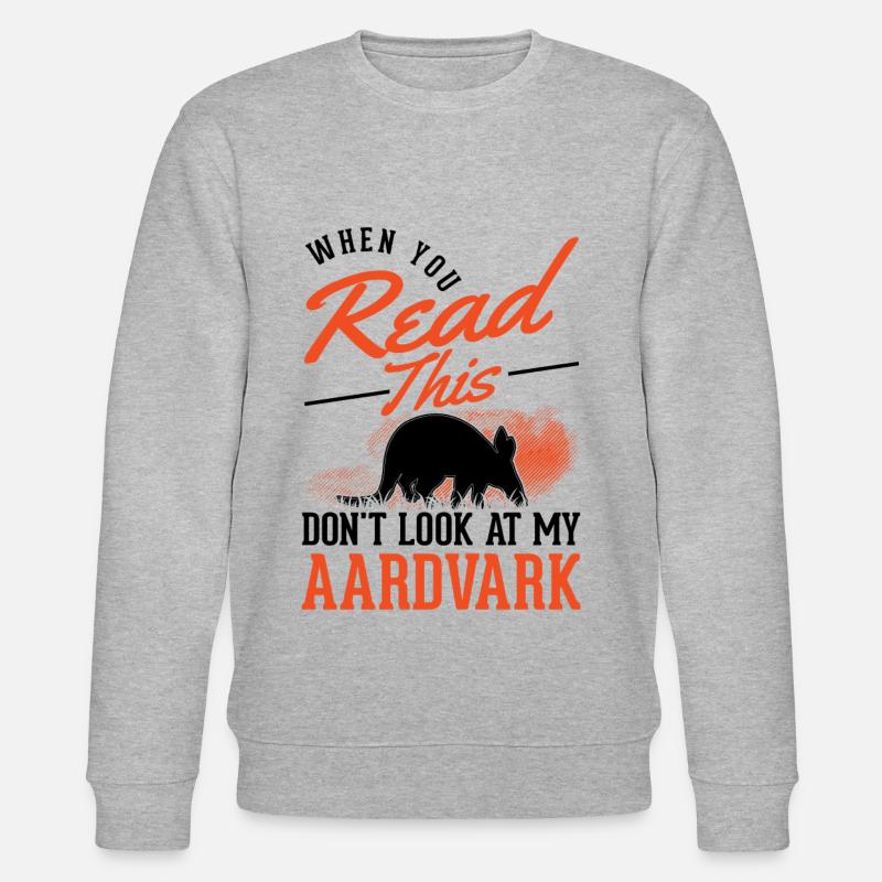 Erdferkel Geschenk Aardvark - Stanley/Stella Unisex Bio-Sweatshirt CHANGER  - Grau meliert