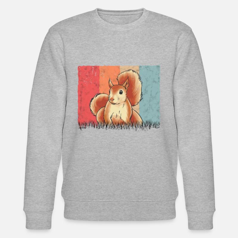 Eichhörnchen Retro Squirrel - Stanley/Stella CHANGER Unisex Organic Sweatshirt - heather grey
