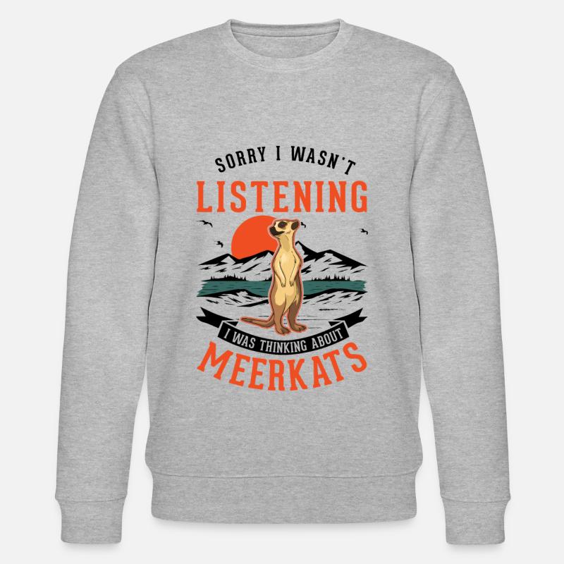 Erdmännchen Geschenk Meerkat - Stanley/Stella Unisex Bio-Sweatshirt CHANGER  - Grau meliert