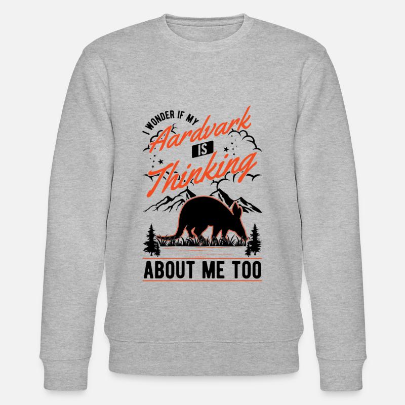 Erdferkel Geschenk Aardvark - Stanley/Stella Unisex Bio-Sweatshirt CHANGER  - Grau meliert