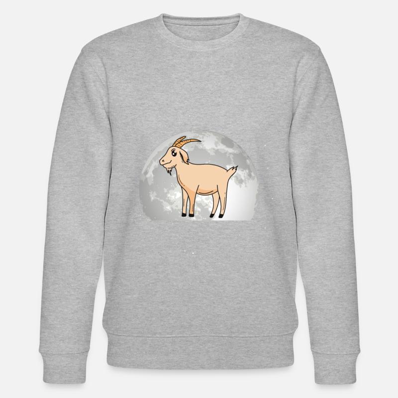 Chèvres, Lune, Chèvre Hôte, Chèvre - Sweat bio CHANGER Stanley/Stella Unisexe - gris chiné