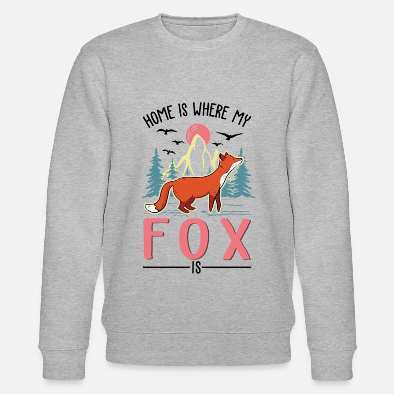 Fox Gift Red Fox - Stanley/Stella CHANGER Unisex Organic Sweatshirt - heather grey