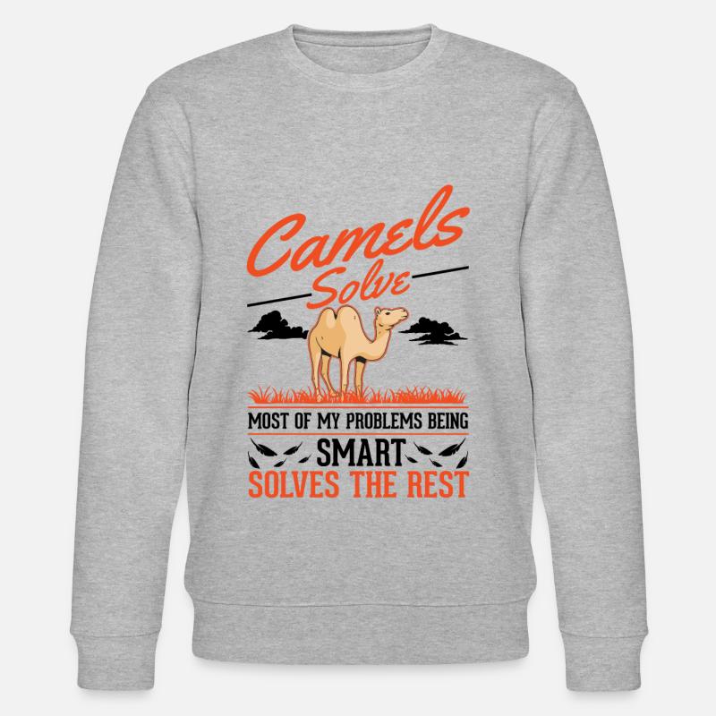 Kamel Dromedar Ägypten Geschenk Großkamel - Stanley/Stella Unisex Bio-Sweatshirt CHANGER  - Grau meliert
