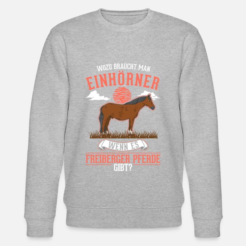 Freiberger Pferd Einhorn - Stanley/Stella Unisex Bio-Sweatshirt CHANGER - Grau meliert