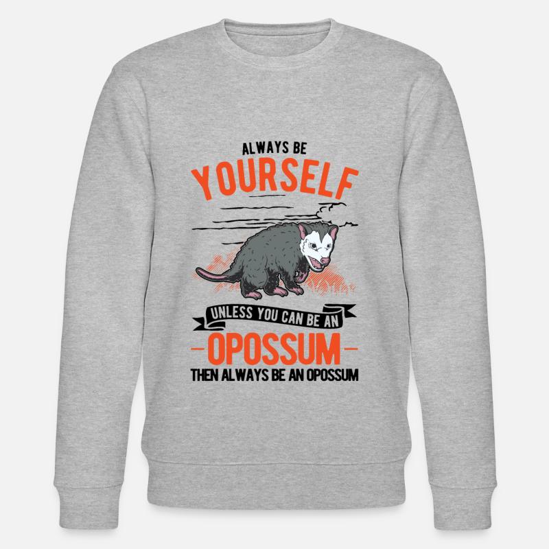 Opossum Geschenk Possum Beutelratte - Stanley/Stella Unisex Bio-Sweatshirt CHANGER  - Grau meliert