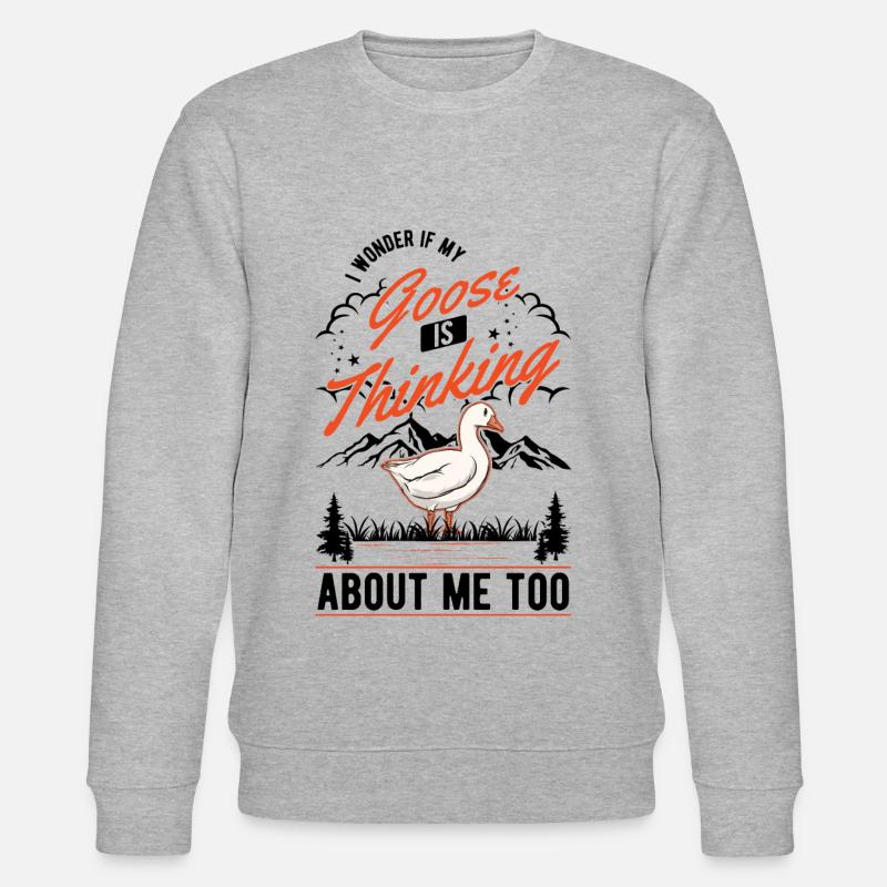 Gänse Geschenk Gänsezüchter Gans - Stanley/Stella Unisex Bio-Sweatshirt CHANGER  - Grau meliert