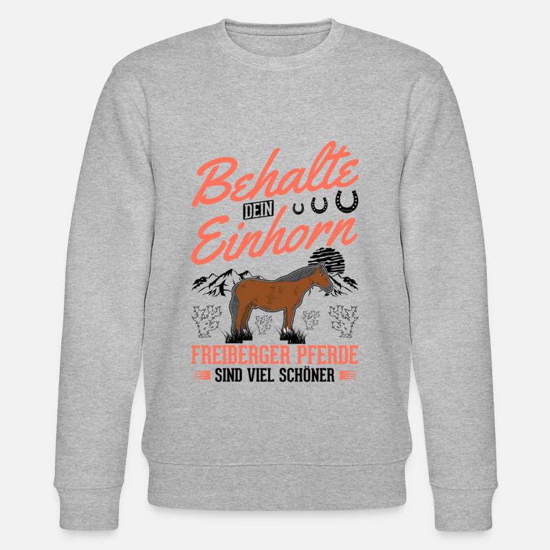 Freiberger Pferd Einhorn - Stanley/Stella Unisex Bio-Sweatshirt CHANGER  - Grau meliert