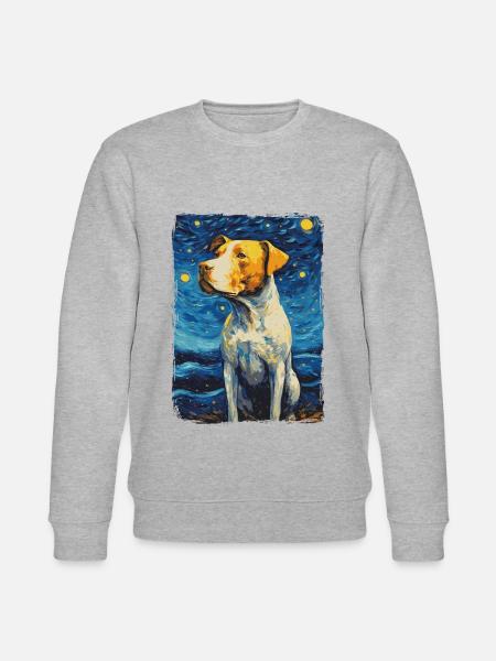 Pitbull Dog Starry Night - Stanley/Stella CHANGER Unisex Organic Sweatshirt - 