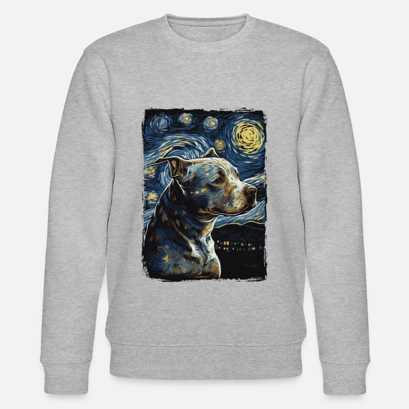 Pitbull Hund Starry Night - Stanley/Stella Unisex Bio-Sweatshirt CHANGER  - undefined