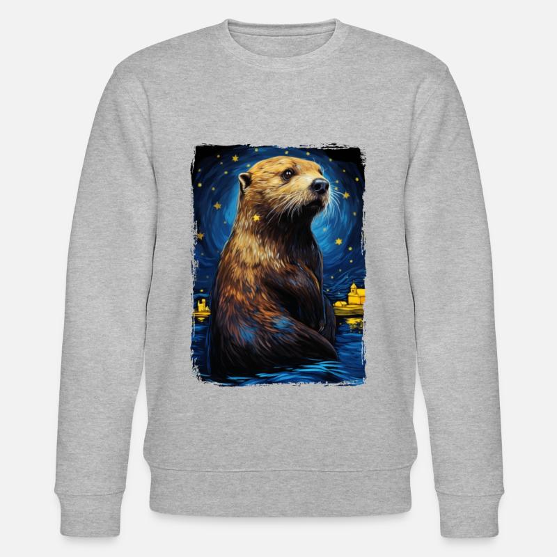 Otter Starry Night - Stanley/Stella Unisex Bio-Sweatshirt CHANGER  - undefined