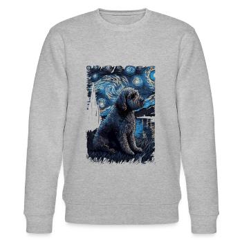 Lagotto Romagnolo Starry Night - Stanley/Stella Unisex Bio-Sweatshirt CHANGER  - Grau meliert - Vorne - Nik (191cm) & Marisol (170cm)