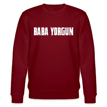 Baba Yorgun Türkisch - Stanley/Stella Unisex Bio-Sweatshirt CHANGER  - Burgunderrot - Vorne - Nik (191cm) & Marisol (170cm)