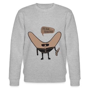 Bumerang Bumerangwerfer Aborigine - Stanley/Stella Unisex Bio-Sweatshirt CHANGER  - Grau meliert - Vorne - Nik (191cm) & Marisol (170cm)