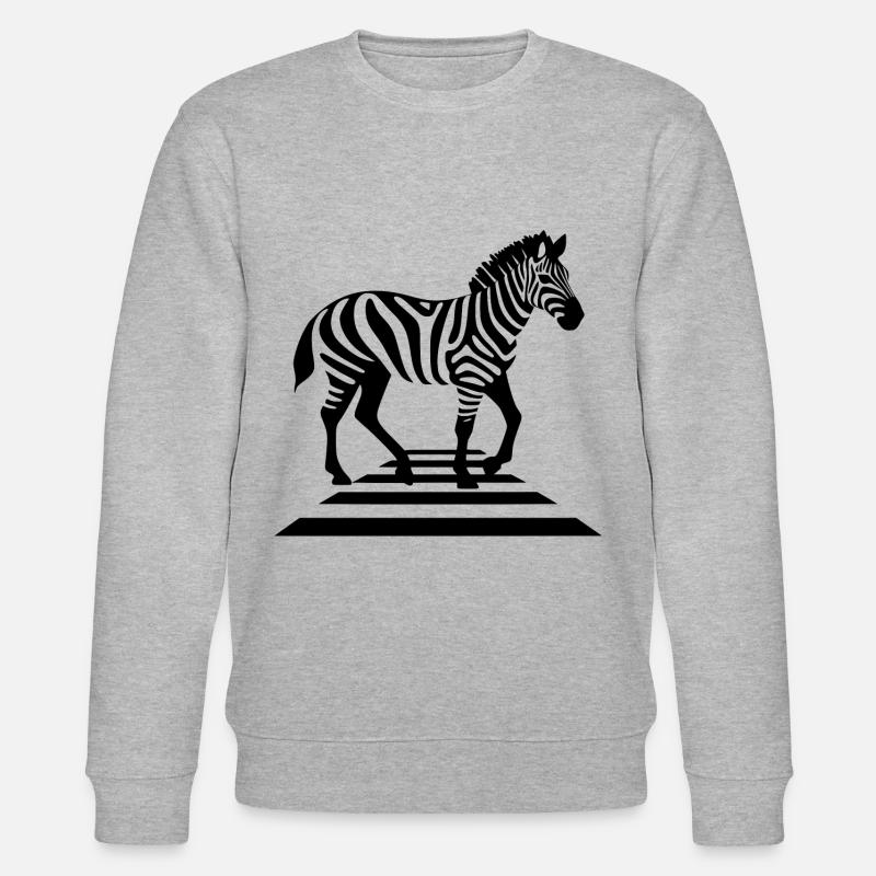 Zebra on zebra crossings - Stanley/Stella CHANGER Unisex Organic Sweatshirt - heather grey