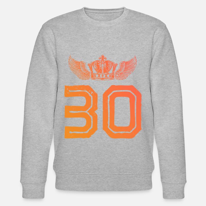 30 Zahl Krone - Stanley/Stella Unisex Bio-Sweatshirt CHANGER  - Grau meliert