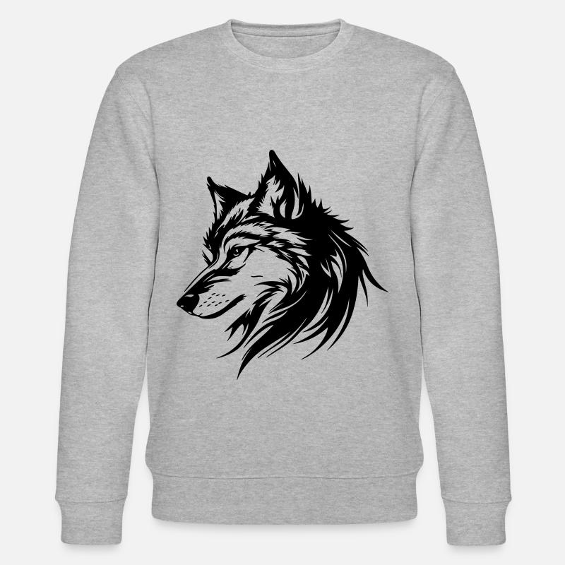 Silhouette de loup - Sweat bio CHANGER Stanley/Stella Unisexe - gris chiné
