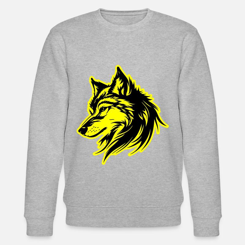 Wolf Silhouette - Stanley/Stella Unisex Bio-Sweatshirt CHANGER  - Grau meliert