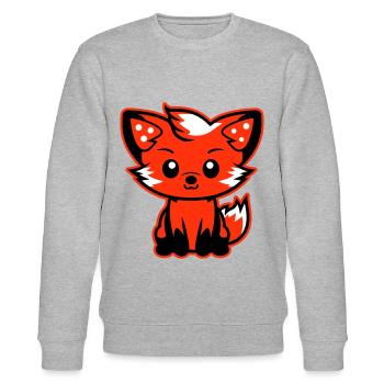 Fuchs Comic - Stanley/Stella Unisex Bio-Sweatshirt CHANGER  - Grau meliert - Vorne - Nik (191cm) & Marisol (170cm)