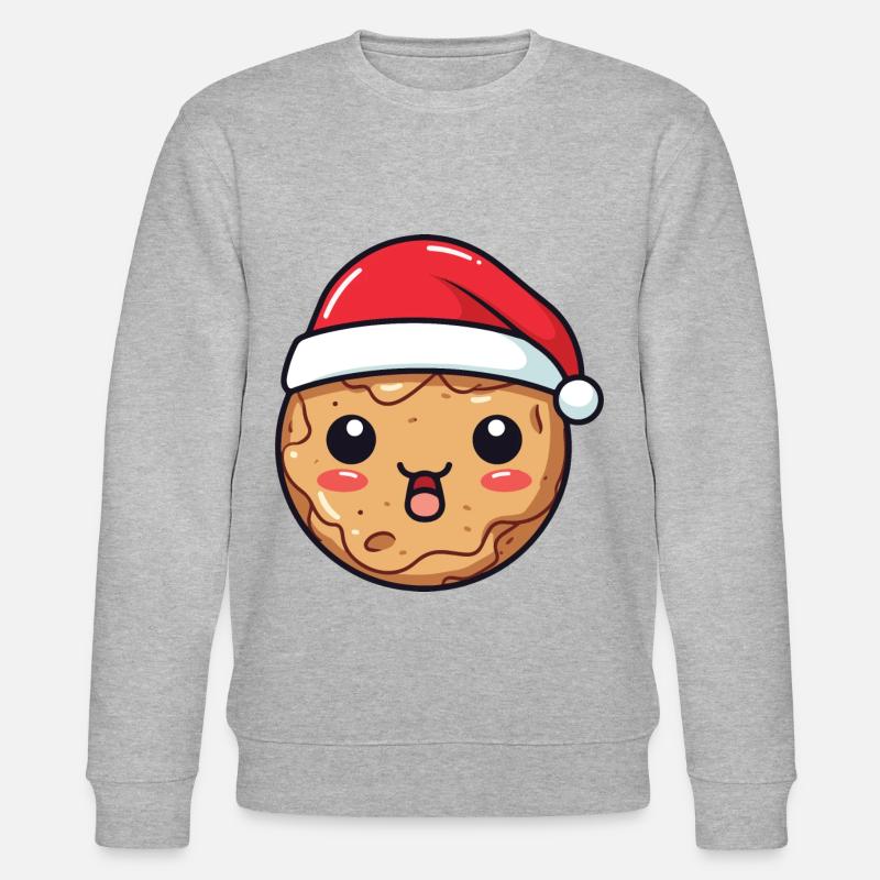 Keks Weihnachten Comic - Stanley/Stella Unisex Bio-Sweatshirt CHANGER  - Grau meliert