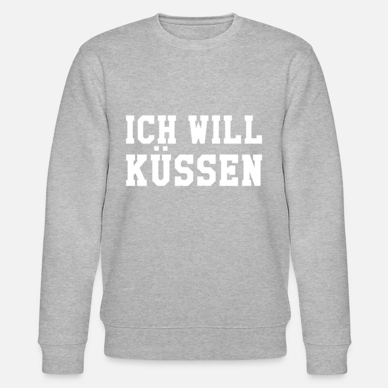 Ich will küssen - Stanley/Stella Unisex Bio-Sweatshirt CHANGER  - Grau meliert