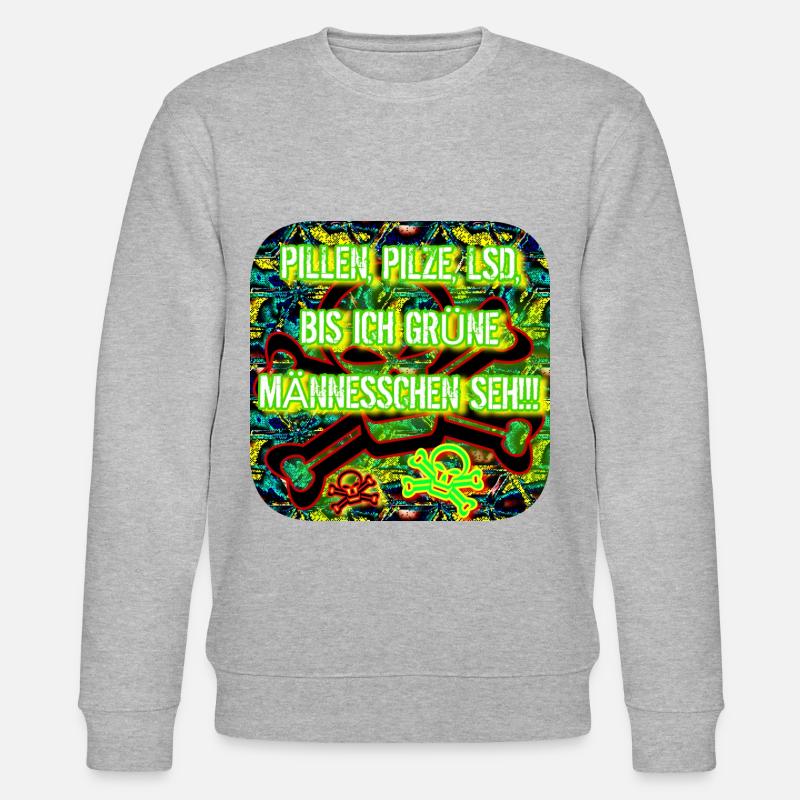 PILLEN, PILZE, LSD.... - Stanley/Stella Unisex Bio-Sweatshirt CHANGER  - Grau meliert